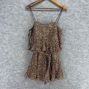 New Mod On Trend Romper Women S Small Black Floral Casual Cold Shoulder Comfort